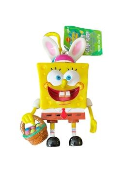 Vintage y2k Nickelodeon SpongeBob SquarePants Easter bunny toy figure retro
